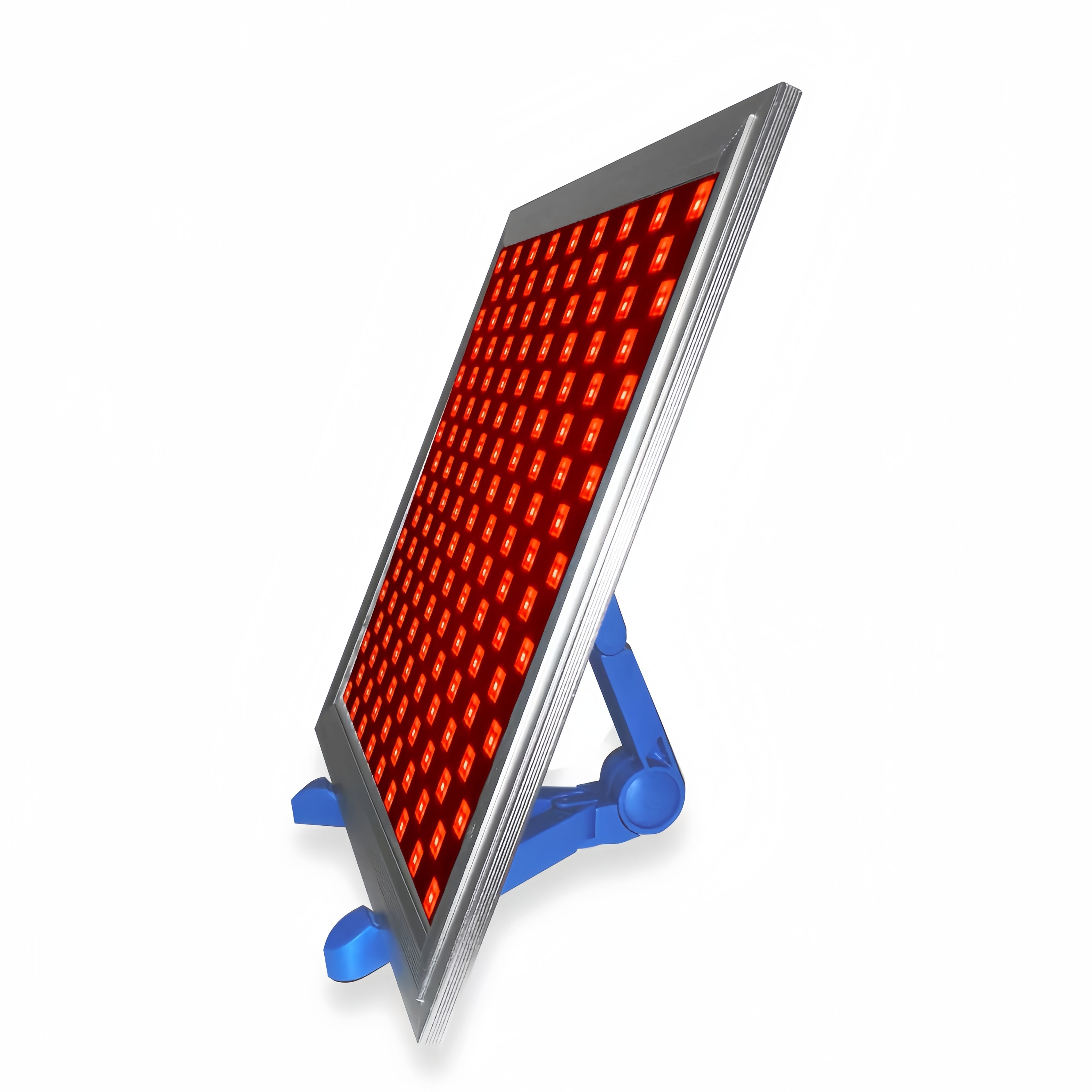50W Infrared Therapy Lamp – Red Light 655–665nm & IR 850–860nm | Dimmable & Timer | AC100–240V | Aluminum Alloy + PC Cover | for Skin Beauty, Muscle | Blue Stand / Desktop Stand | Included Controller, Protective Goggles | US / EU / UK / AU Plug
