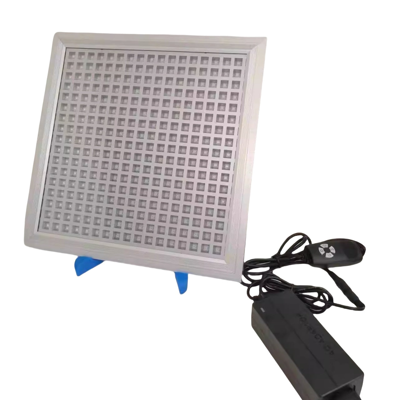 50W Infrared Therapy Lamp – Red Light 655–665nm & IR 850–860nm | Dimmable & Timer | AC100–240V | Aluminum Alloy + PC Cover | for Skin Beauty, Muscle | Blue Stand / Desktop Stand | Included Controller, Protective Goggles | US / EU / UK / AU Plug