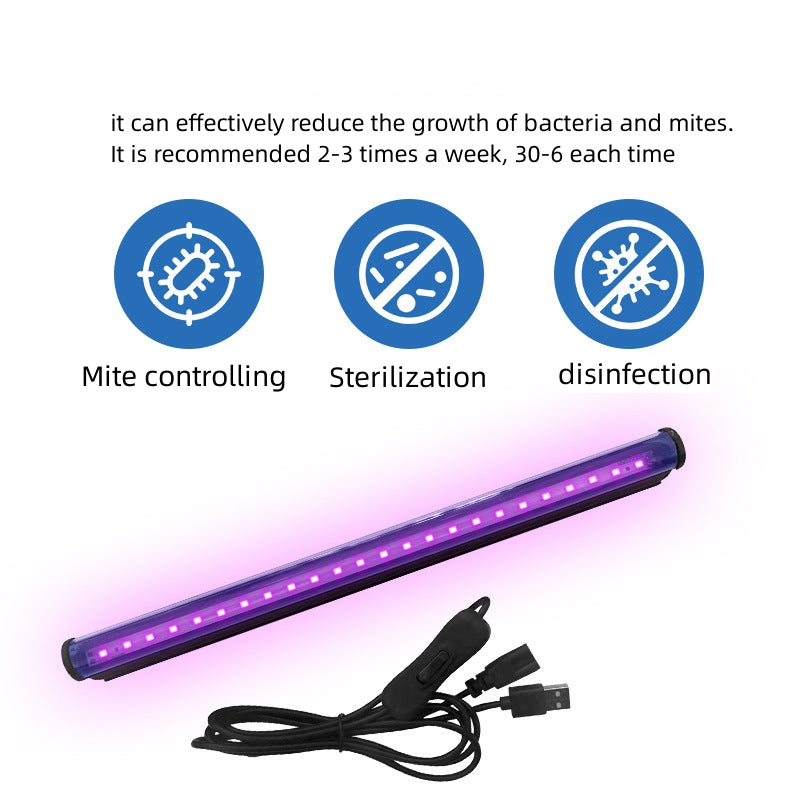 5W 11inches T5 LED UV 395-400nm Black Light Strip, Tube Light for Bedroom Halloween Decorations and Christmas Party, Fun Atmosphere, Black Light Poster 6ft Power Cord with Built-in ON/Off Switch