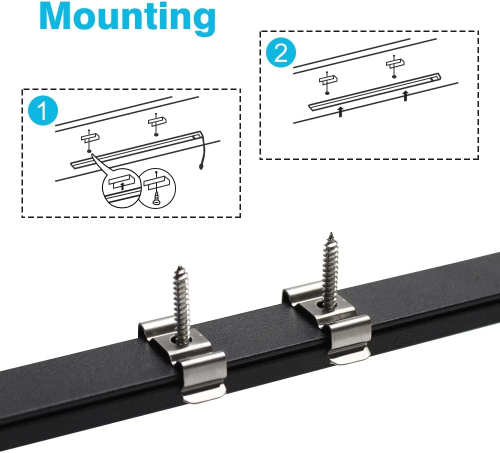 Profilés LED en aluminium en forme de U – Convient pour bande LED de 1 à 12 mm | 1 mètre | Argenté / Noir | Blanc laiteux / Noir | Avec accessoires d'installation | Pliables | Paquets de 5 / 6 / 10 / 12 / 20 | Stock local États-Unis/Royaume-Uni