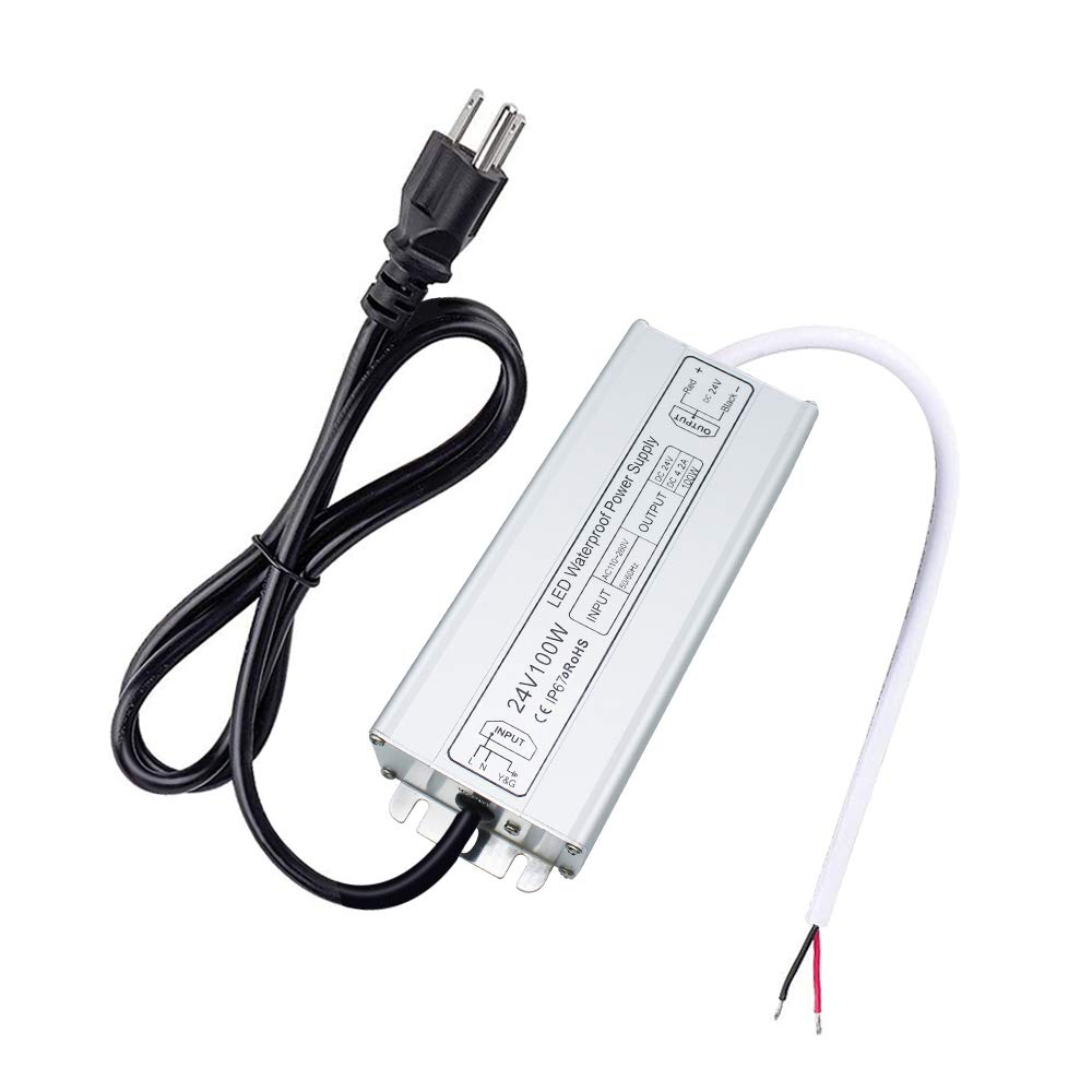 Alimentation LED étanche 24 V 30 W–300 W, entrée 90–265 V, sortie simple/double fil, pilote LED extérieur, CE/RoHS/FCC — Options de fiches et de câbles US/UK/EU