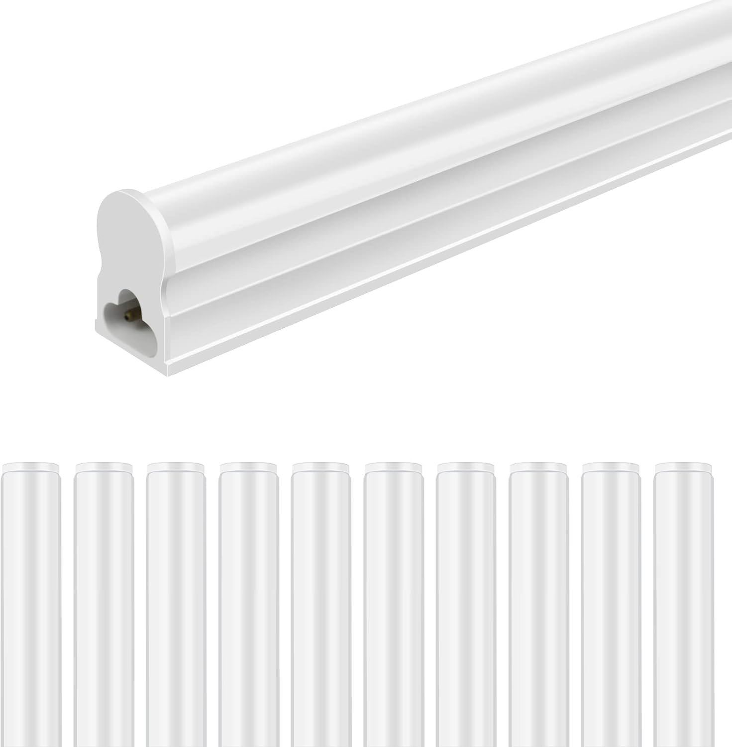 IT Series LED Shop Light – 2FT T5 Integrated Fixture | 10W | Warm/Natural/Daylight White | Linkable Utility Ceiling & Under Cabinet Tube Light | Corded Electric with Built-in On/Off Switch | 4-Pack / 10-Pack | Non-Dimmable AC90–240V