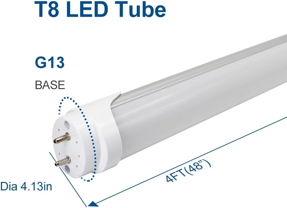 4ft Retrofit T8 LED Tube Light – 20W – Ballast Bypass – Frosted Lens – Warm / Natural / Daylight White – 4-Pack or 20-Pack – AC90-240V Non-Dimmable