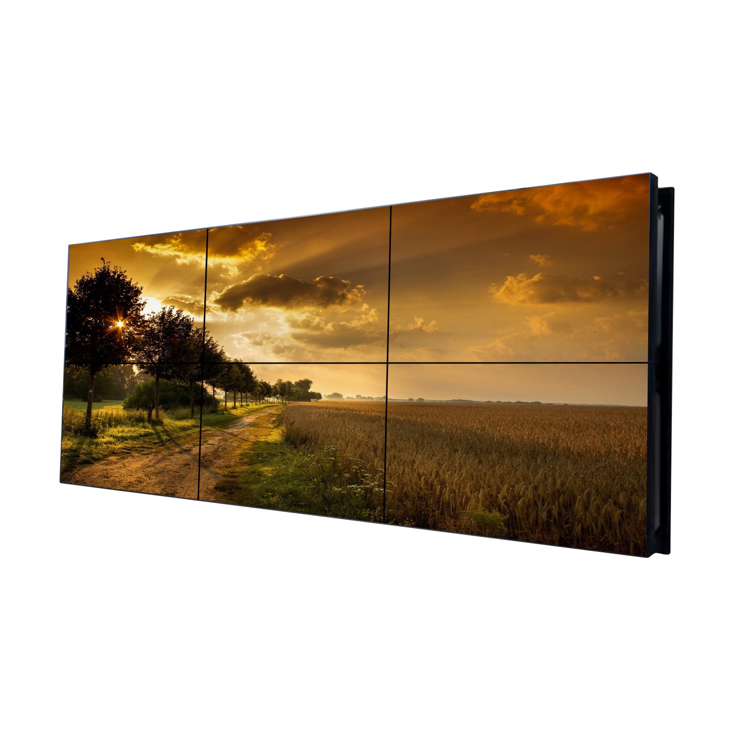 55-Zoll-BOE-LCD-Videowand – 3x2-Kit (6 Panels) | 1920 x 1080 FHD | 500 Nits | Ultraschmaler Rahmen 0,88 mm | 1,7 mm | 3,5 mm | HDMI-Spleißer + Wandhalterung enthalten