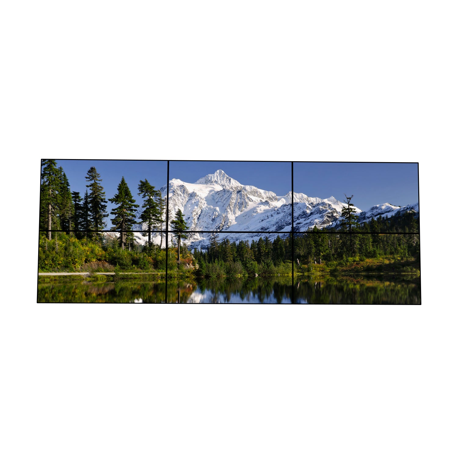 55-Zoll-BOE-LCD-Videowand – 3x2-Kit (6 Panels) | 1920 x 1080 FHD | 500 Nits | Ultraschmaler Rahmen 0,88 mm | 1,7 mm | 3,5 mm | HDMI-Spleißer + Wandhalterung enthalten