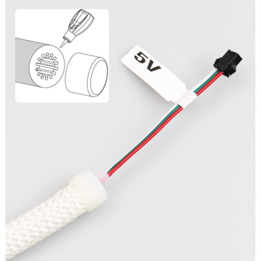Bande lumineuse LED néon 360°, aspect tissé, couleur RVB, étanche, flexible
