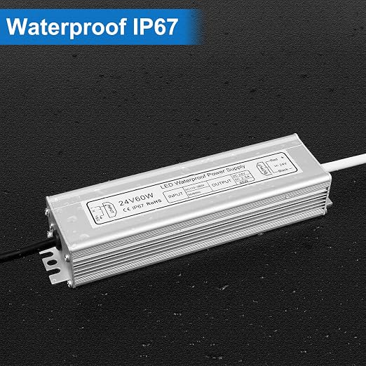 24V Waterproof LED Power Supply 30W–300W, 90–265V Input, Single/Dual Wire Output, Aluminum Housing, Outdoor LED Driver, CE/RoHS/FCC — US/UK/EU Plug & Wire Leads Options