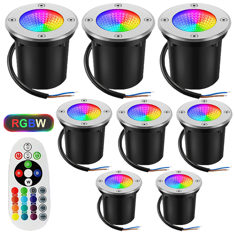 5 Watt Niederspannung RGBWW (RGB und 3000 K Warmweiß) LED-Brunnenleuchten, Landschaftsbeleuchtung, IP65, wasserdicht, für den Außenbereich, 12 V–24 V, Bodenleuchten für Garten, Hof, Auffahrt (8er-Pack)