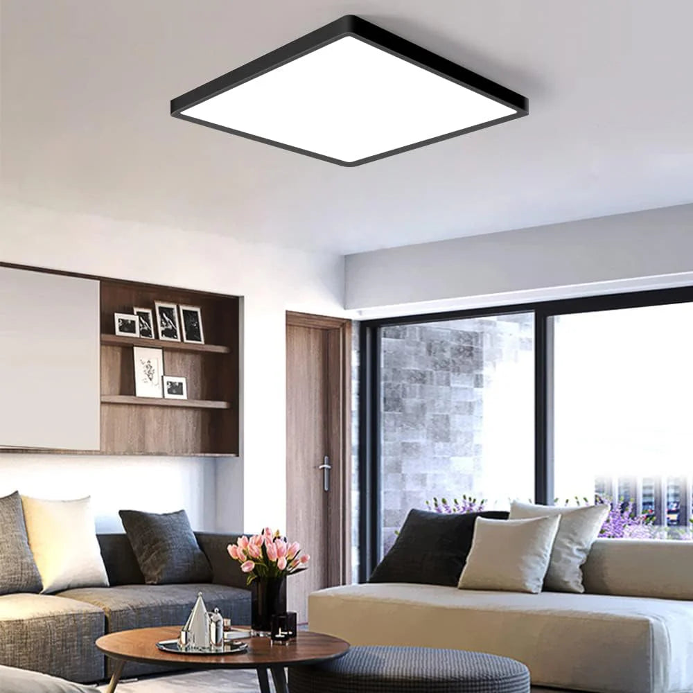 9 Inch Square LED Ceiling Light – 18W – Black – 3000K / 4500K / 5000K / 6500K – Flush Mount Ceiling Light for Home & Apartment Lighting – Local Stock (US)