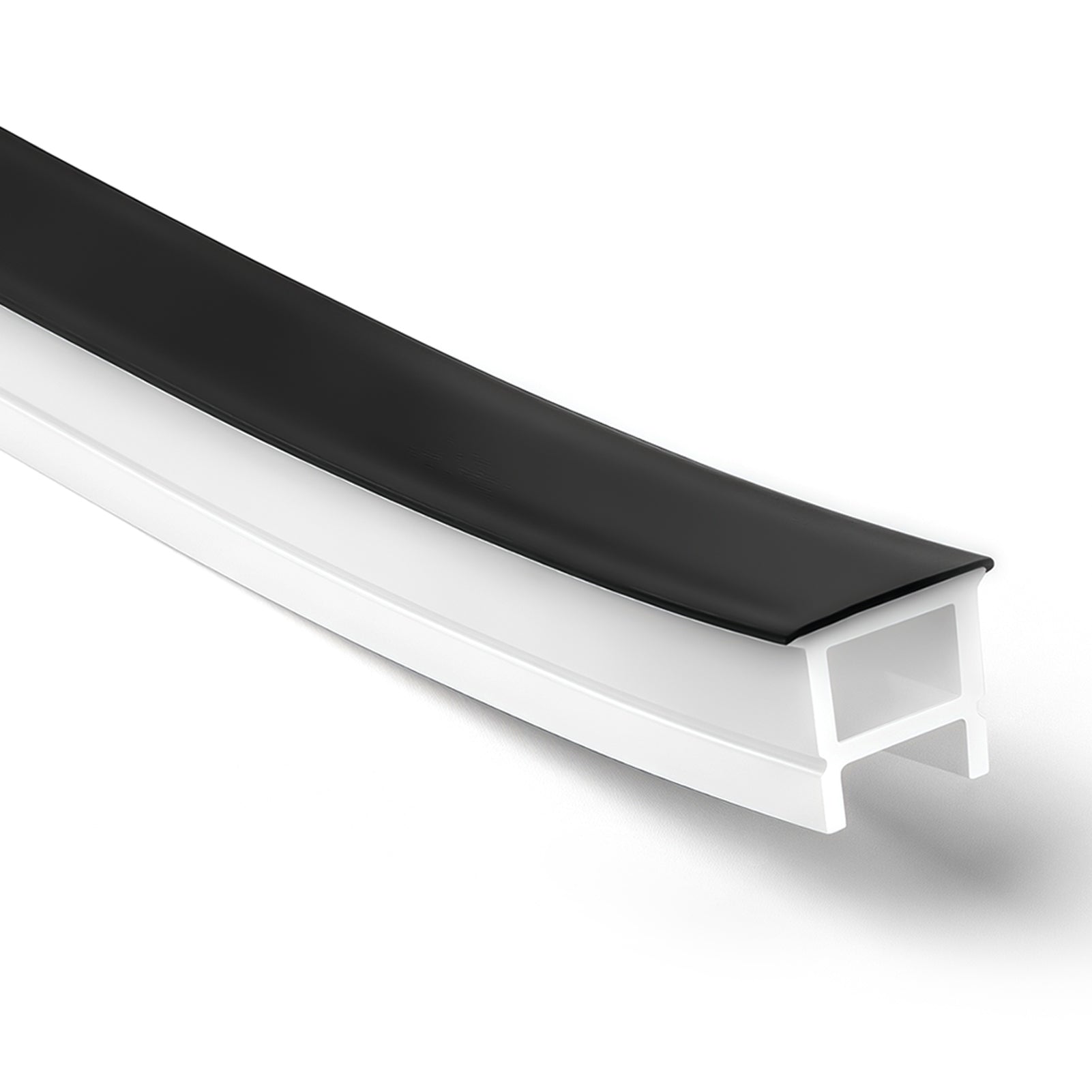 16×16mm Quick Install Neon Light Housing – S1616-T Black Transparent Mounting Edge | Silicone LED Channel System | Max Strip Width ≤12 mm | Top-Emitting Neon Diffuser Cover | for Cove Lighting & LED Signage Lighting | 164FT/50M