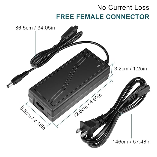 DC 24V Desktop Power Supply Adapter 60W–120W, AC 100–240V Input, Switching Transformer Charger with US Plug — for LED Strip Lights, 3D Printers, CCTV, and Electronics