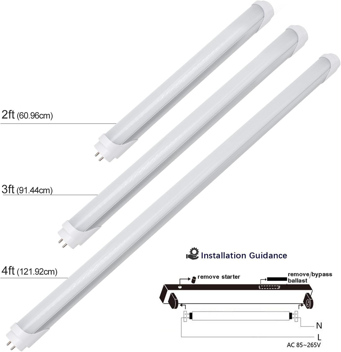 3ft T8 LED Tube Lamp – 15W – Retrofit Type – Frosted Cover – 3000K / 4000K / 5000K – 4-Pack or 20-Pack – Ballast Bypass – Non-Dimmable (AC90-240V)or 110V Dimmable