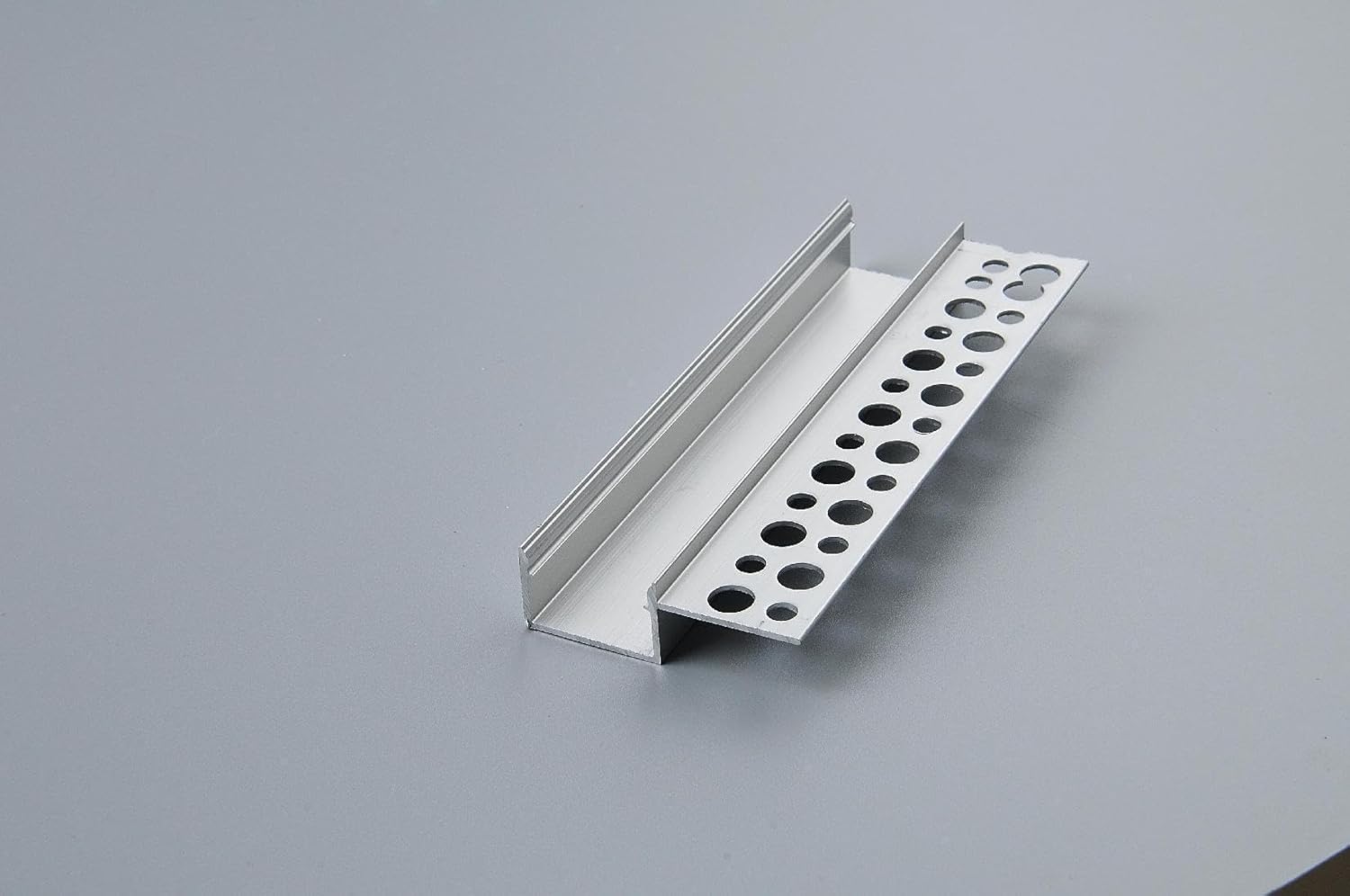 Double-Sided Plaster-in Drywall LED Aluminum Channels– Fit for 1 to 20mm LED Strip | Silver | Milky White Cover | 1 / 2 / 3 Meter | Silver | Milky White Cover | 50 / 100 -Pack