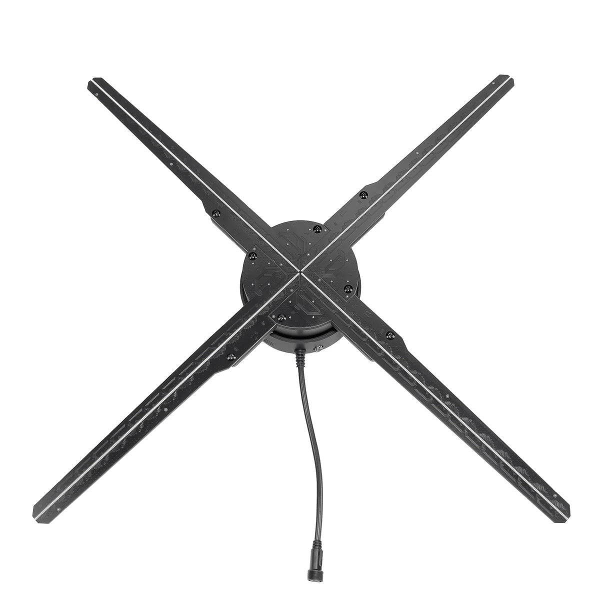 FL-SY Series 65cm to 100cm (25.6–39.4 inch) Medium Size | 3D Hologram Fan LED Display | Flat Fan Synchronous Control | Holographic Advertising Fan | Fan Only / Fan with Tripod Floor Stand / Ceiling Mount | 4 Blades, Power Adapter Included