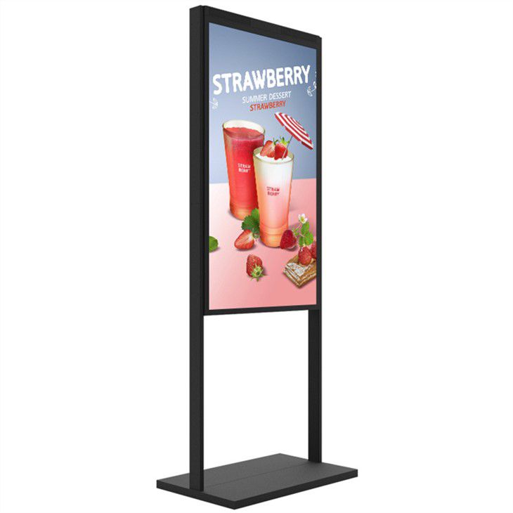 Écran LCD double face haute luminosité 55", 2 500 nits à l'avant et 700 nits à l'arrière, Android 2+32 G, non tactile, Cloud/APP/USB, support suspendu/au sol