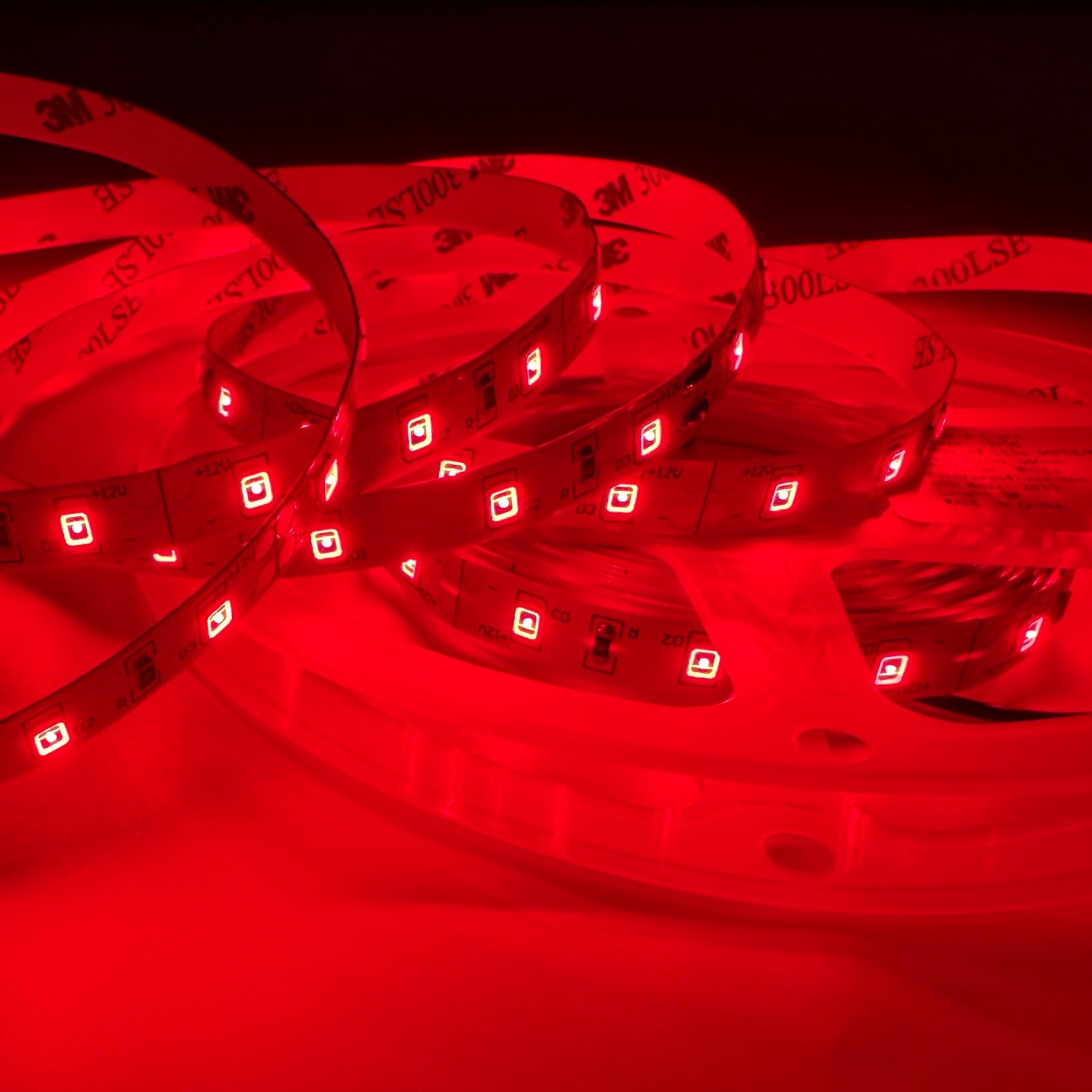 Bande lumineuse LED rouge SMD2835 DC12 V 660–670 nm – Lumière rouge intense pour la thérapie et la croissance, 60/120/240 LED/m, 5 mètres, IP00/IP65