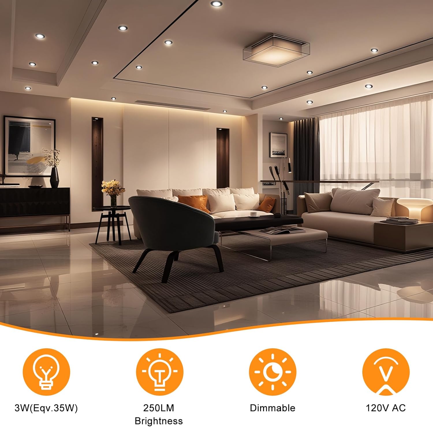 ECO-1 Series Frosted LED Downlight – Black Housing – TRIAC Dimmable – 3W/5W/7W/9W – 4-Pack/10-Pack – 2700K–6000K – 100–130V / 200–240V