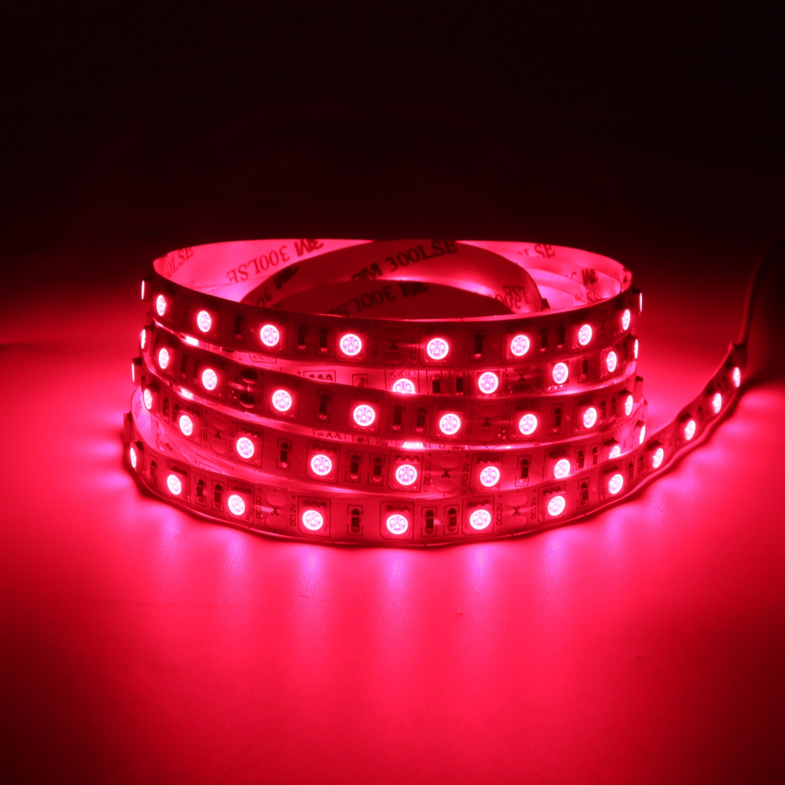 Bande lumineuse LED rouge SMD5050 DC12 V 660–670 nm – Haute puissance pour thérapie et plantes, 30/60/120 LED/m, 5 mètres, IP00/IP65