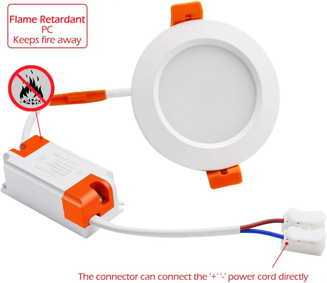 Spot LED dépoli série ECO-1 – Boîtier blanc – Intensité variable TRIAC – 3 W/5 W/7 W/9 W – Lot de 4/Lot de 10 – 2 700 K–6 000 K – 100–130 V / 200–240 V