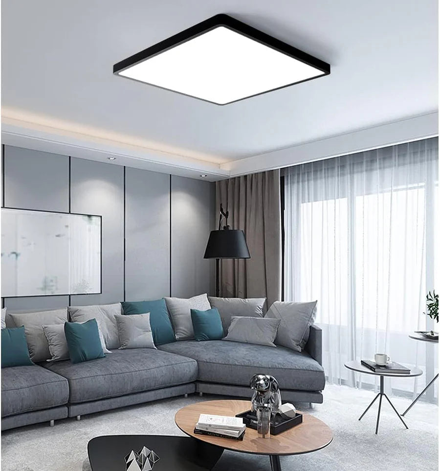 9 Inch Square LED Ceiling Light – 18W – Black – 3000K / 4500K / 5000K / 6500K – Flush Mount Ceiling Light for Home & Apartment Lighting – Local Stock (US)
