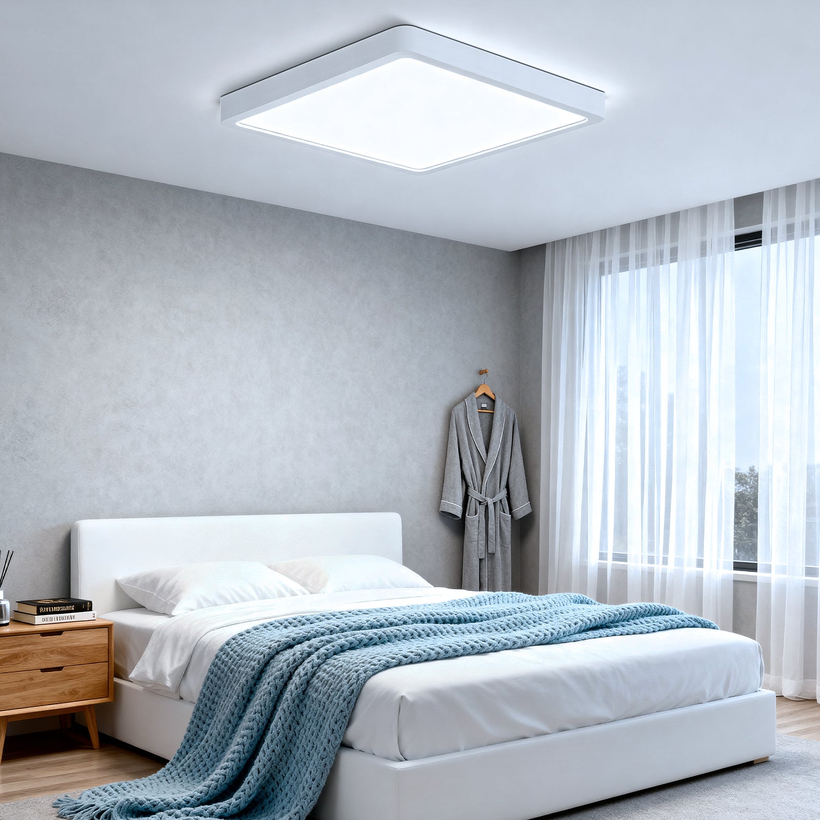 Plafonnier LED carré 12 pouces – 24 W – Blanc – 3000 K / 4500 K / 5000 K / 6500 K – Plafonnier encastré – Stock local (États-Unis, Royaume-Uni et Allemagne)