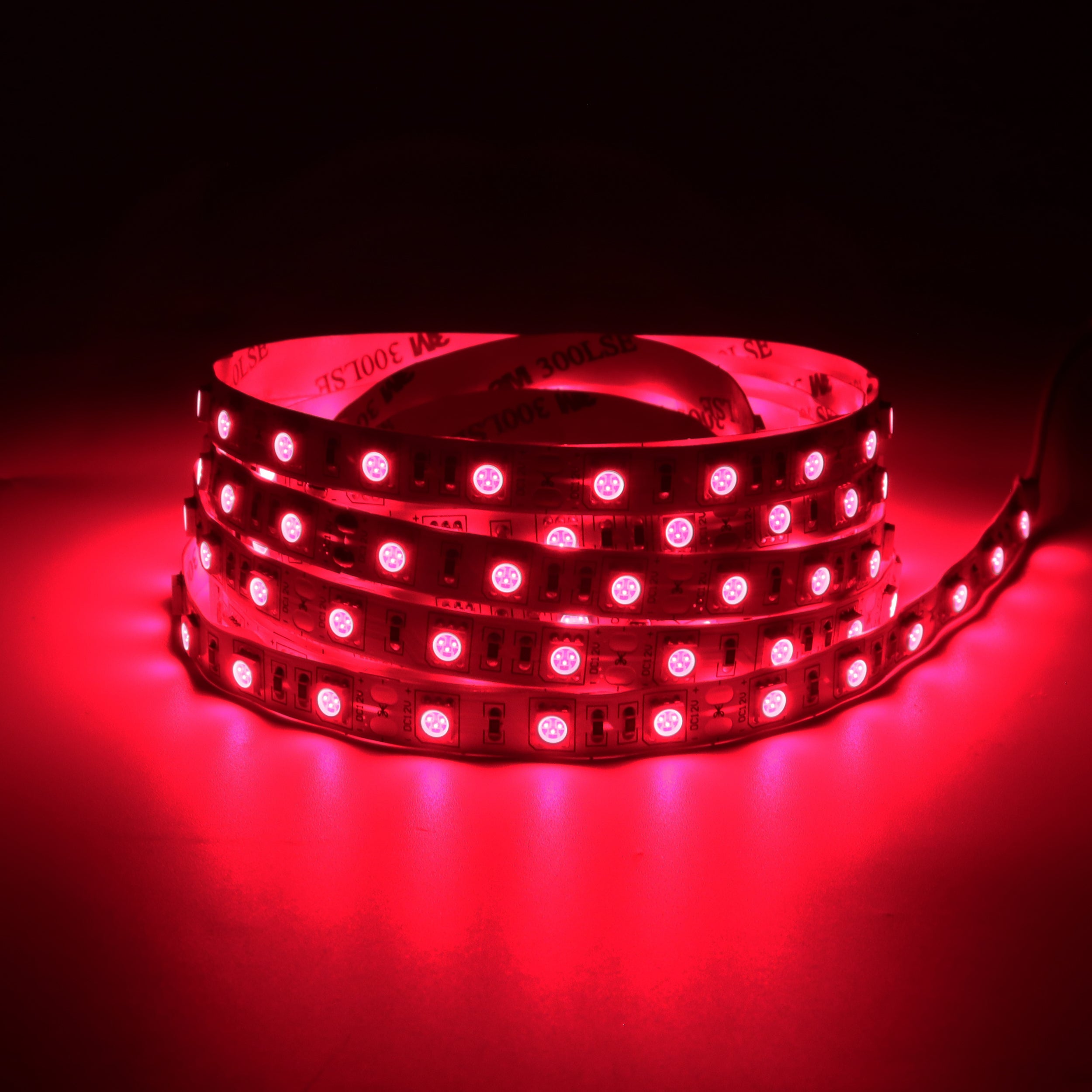 Bande lumineuse LED infrarouge SMD5050 DC12 V 730–735 nm – Rouge lointain haute puissance pour plantes, 30/60/120 LED/m, 5 mètres, IP00/IP65