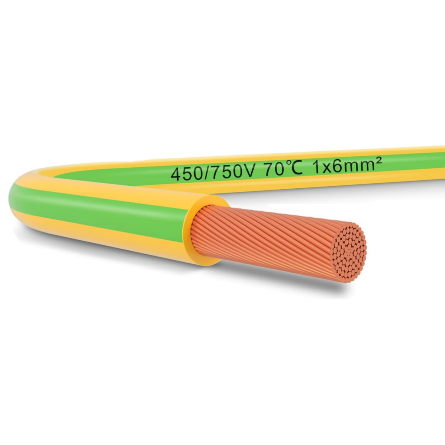 6mm² Erdungskabel 10m–30m, grün-gelbe Erdungsleitung PVC, flexible Elektroleitung für Erdungs-, Verkabelungs- und Sicherheitsinstallationen