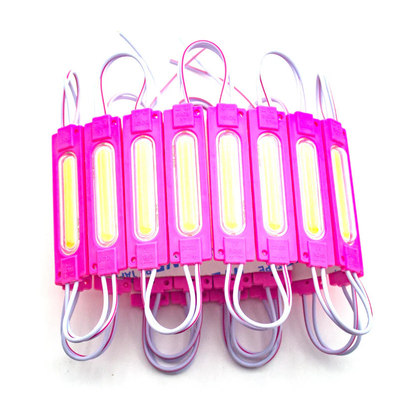 Lot de 20 modules LED COB 2 W, faisceau 160 °, DC 12 V, 100 lm, étanche IP65, avec ruban adhésif au dos