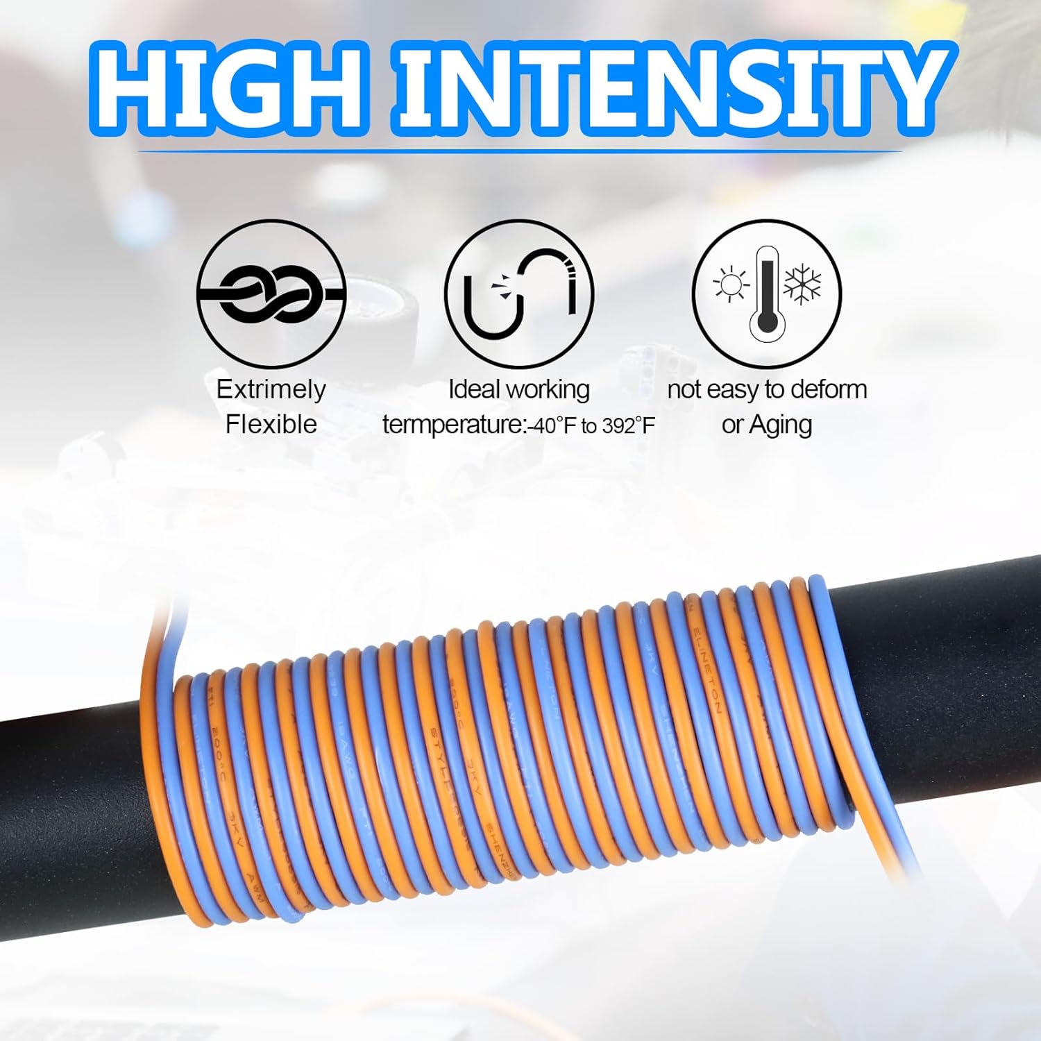 30 AWG Silicone Wire Spool Kit, Stranded Tinned Copper Electrical Hook Up Cable, 3m–15m Each Roll × 8 Colors, Flexible Heat Resistant Wire Set for Professional Electronics, LED, DIY Projects