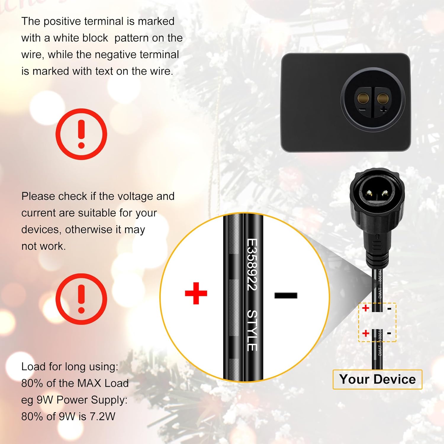 IP44 Class 2 Power Supply, AC 100–240V to DC 4.5V/12V/24V/30V Adapter Transformer, Waterproof Outdoor LED Driver for Inflatable Decorations, String Lights, Christmas Trees — US Plug