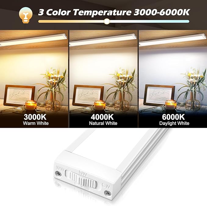 21 Inch Under Cabinet Lights with Hand Wave, Under Cabinet Lighting Motion Sensor Light Indoor, Dimmable Closet Lights 3 CCT Cabinet Lights for Kitchen, Stairs(2 Pack)