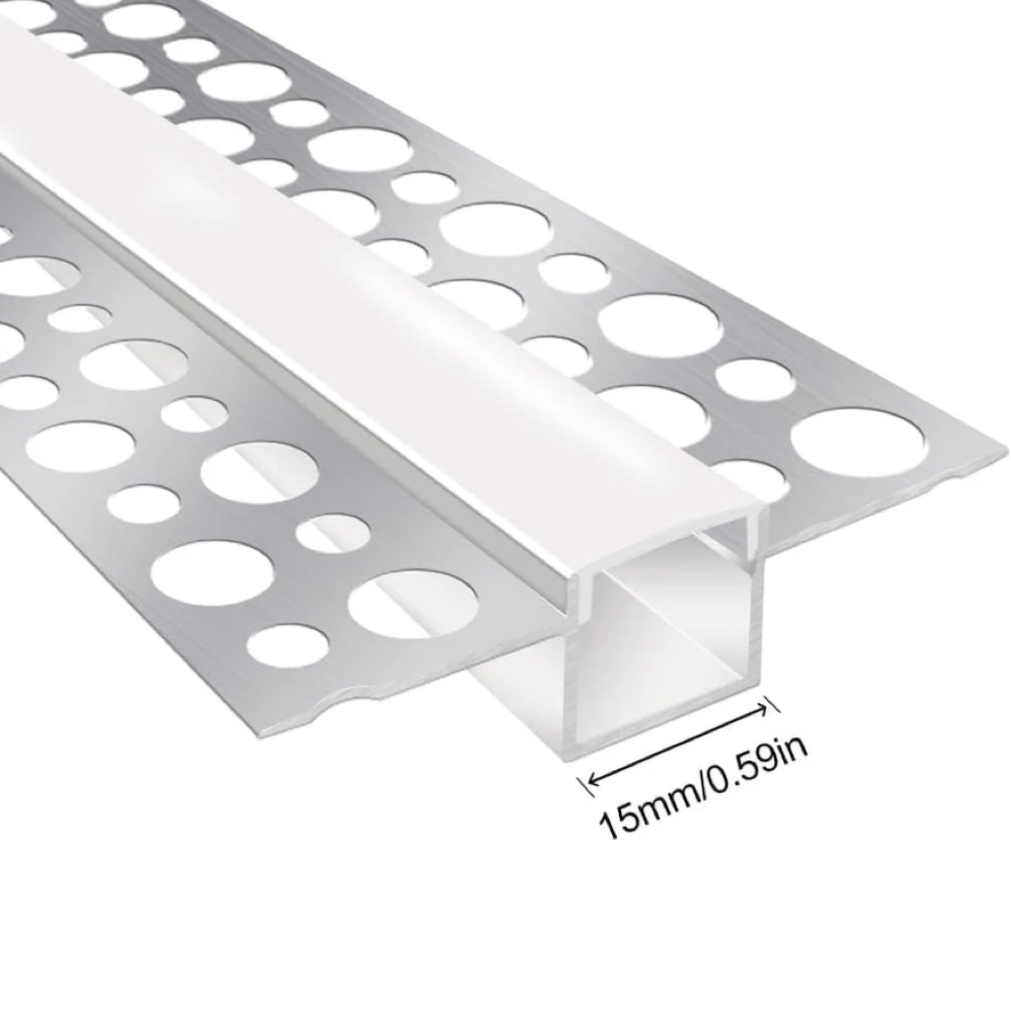 Profilés LED en aluminium double face pour cloison sèche – Compatibles avec des bandes LED de 1 à 12 mm | 1 mètre | Argent | Revêtement blanc laiteux | Lot de 4/6/10 | Stock local États-Unis/Royaume-Uni