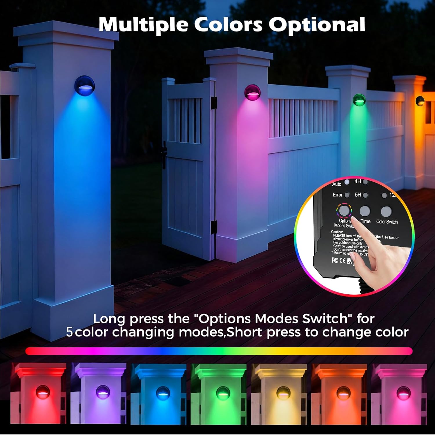Lot de 16 spots LED encastrés d'extérieur, étanches IP67, avec coque de protection noire, pour jardin, cour, escaliers, salle de bain et cuisine