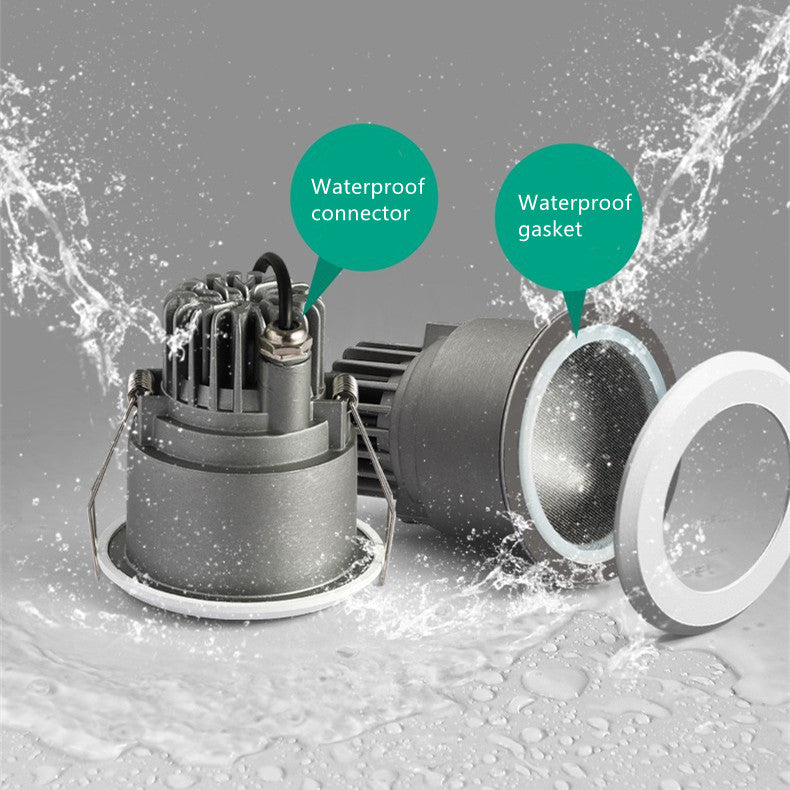FX-1 Series Waterproof LED Downlight IP65 | 7W / 12W / 15W | CRI>80 | 100–240V | Vapor-Proof Ceiling Light for Shower, Sauna & Outdoor Use | 1 / 4 / 10-Pack | White Housing | Non-Dimmable