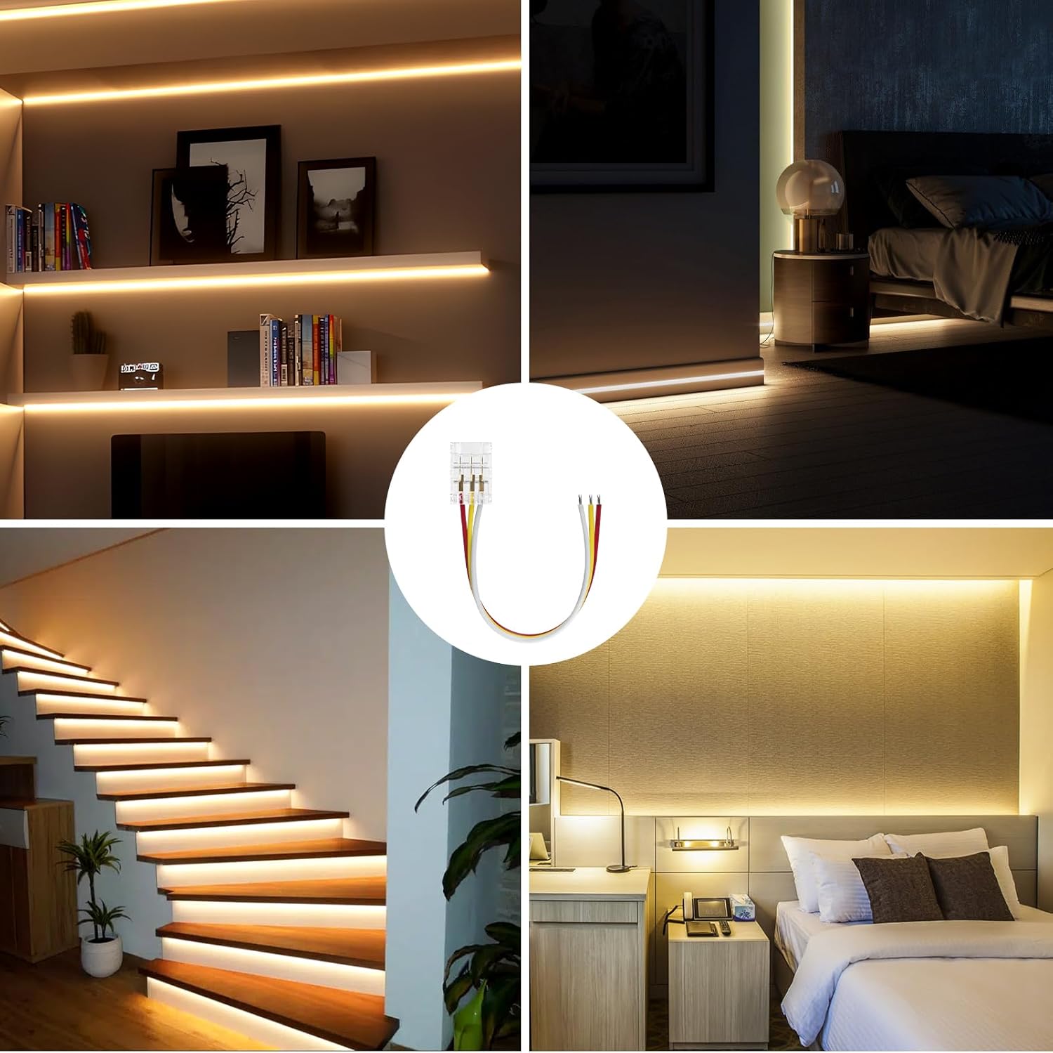 Connecteurs pour bandes LED transparentes en cristal – Clips sans soudure 10 mm 3 broches | Adaptateur bande à fil / bande à bande / CC – Stock local États-Unis/Royaume-Uni