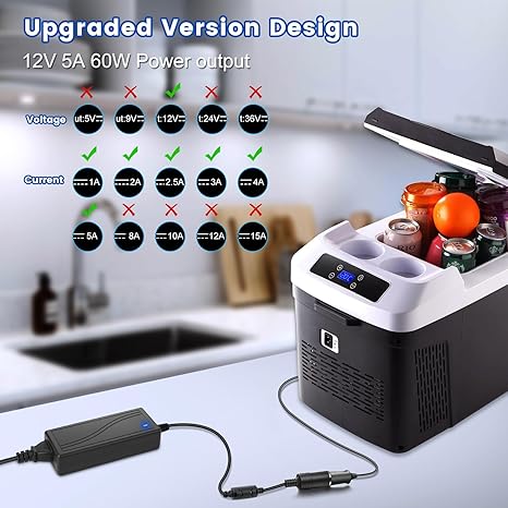 DC 12 V Zigarettenanzünder-Tischnetzteiladapter 60 W–120 W, AC 100–240 V Eingang, Konvertertransformator mit US/UK-Stecker – für Autozubehör, Luftpumpe, Kühler und Elektronik