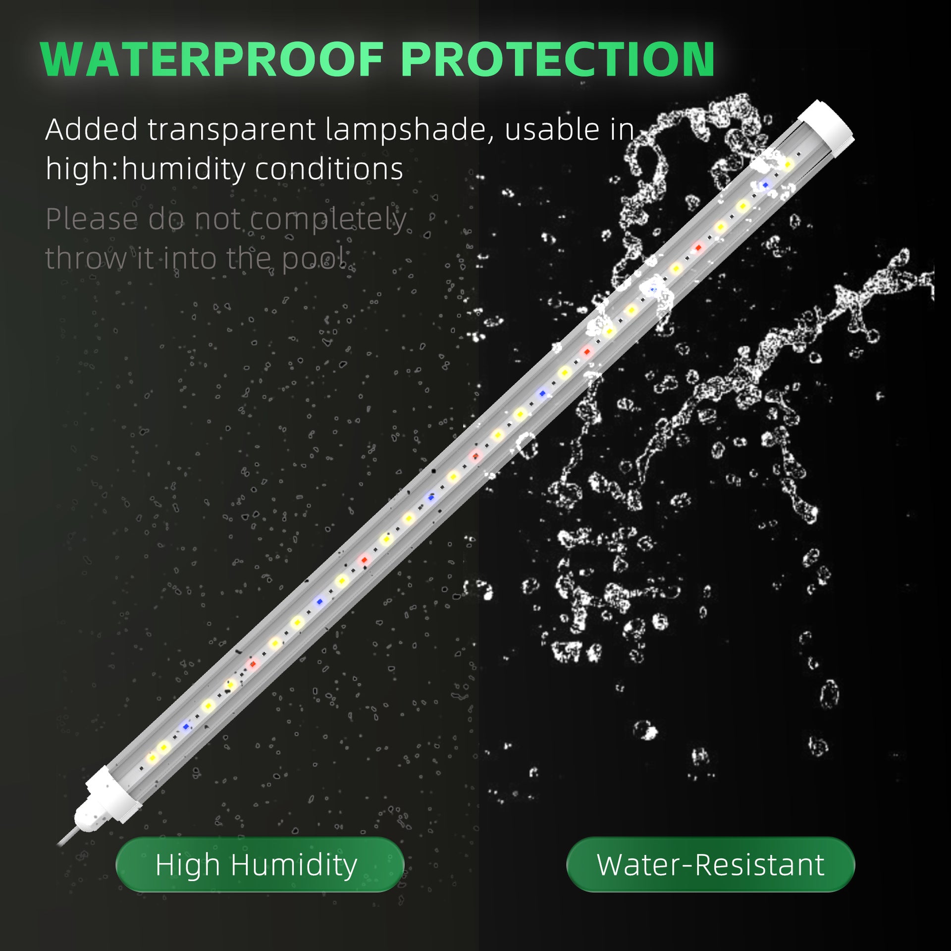 LED Tube Grow Light - 6Pcs | 60cm(2ft) Full Spectrum for Indoor Plants | 65W Dimmable Power Supply | 3000K + 5000K + 660nm + 460nm Spectrum | Selectable Mounting Brackets | Daisy Chain | for Greenhouses Plants | US / EU Plug
