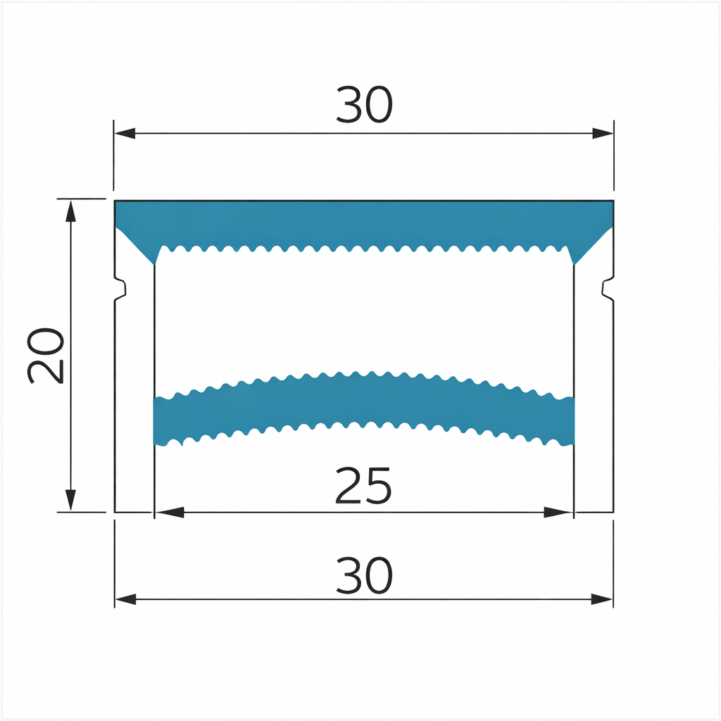 30×20mm Quick Install Neon Light Housing - S3020 With-Edge / Edge-Free Silicone LED Channel System | Max Strip Width ≤25 mm | Top-Emitting Silicone Neon Cover | for Commercial Lighting, Retail Store Lighting & Shop Window Lighting | 164FT/50M