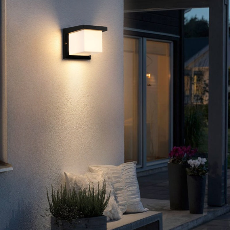 Cube Waterproof LED Wall Light – 18W | 3000K / 4000K / 6000K | Black Housing | Up & Down Outdoor Wall Sconce for Porch, Garden, Balcony & Indoor Decoration | Aluminum Housing | IP65 | 2-Pack