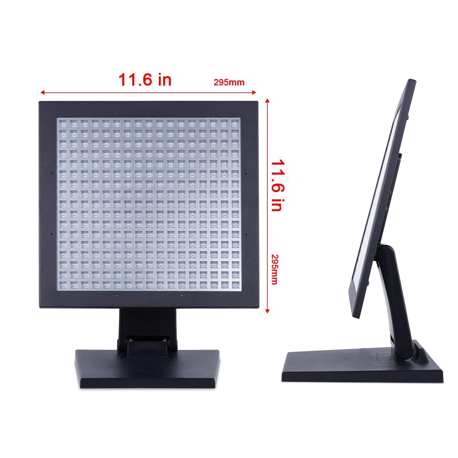 50W Infrared Therapy Lamp – Red Light 655–665nm & IR 850–860nm | Dimmable & Timer | AC100–240V | Aluminum Alloy + PC Cover | for Skin Beauty, Muscle | Blue Stand / Desktop Stand | Included Controller, Protective Goggles | US / EU / UK / AU Plug