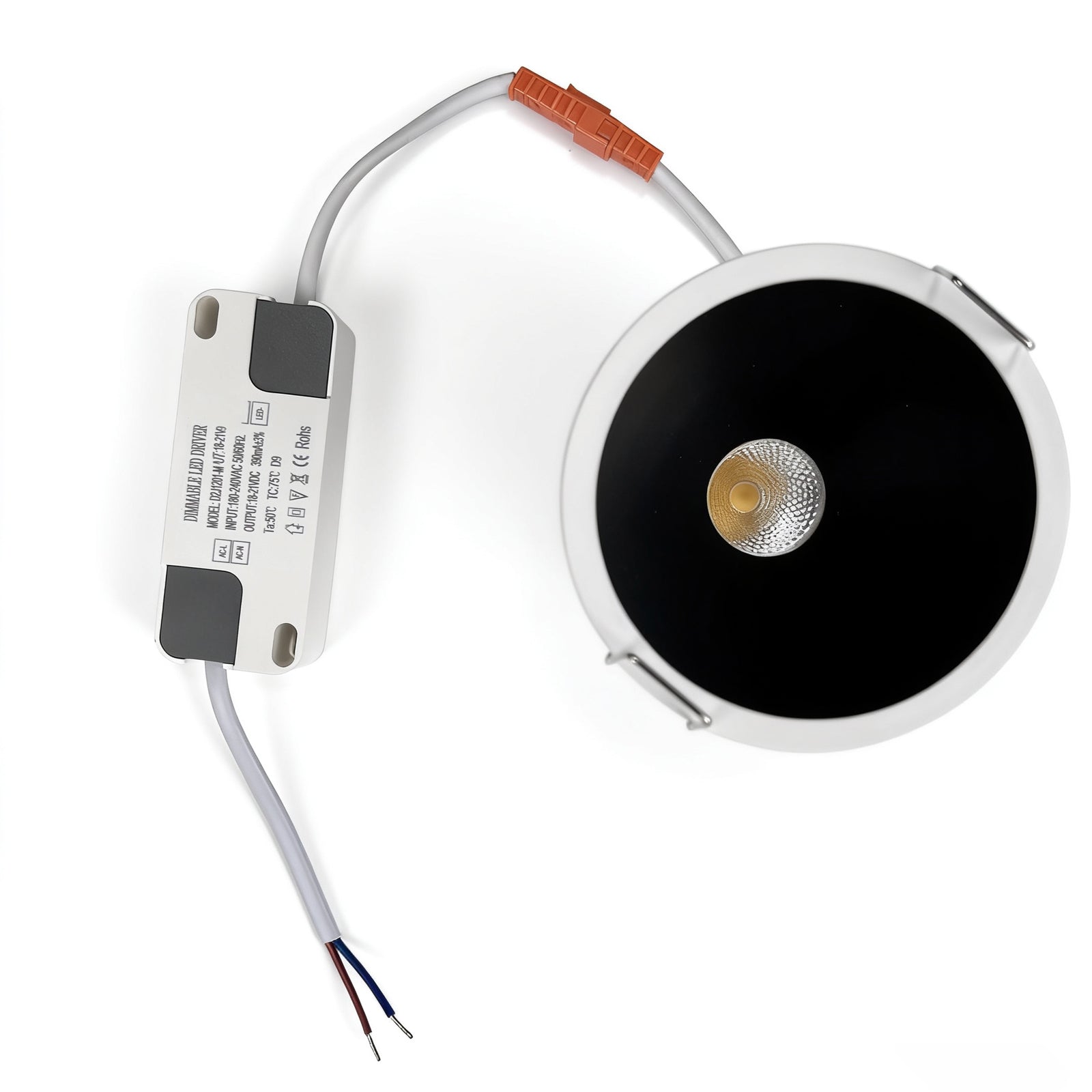 4er-Pack dimmbares 2-Zoll-LED-Downlight, 3 W (entspricht 35 W Halogen), LED-Deckenleuchte mit schwarzem Rand
