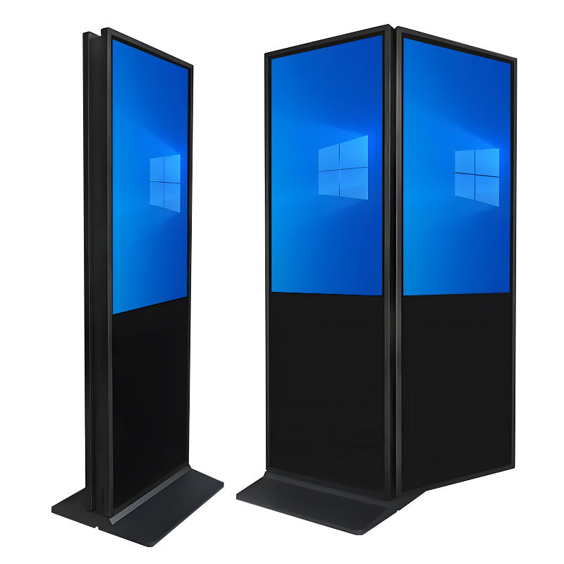 43‘’ Dual-Sided Indoor Floor-Standing LCD Advertising Display with Wheel Stand | Android RK3568 2GB+32GB | No Touch | CMS Preinstalled