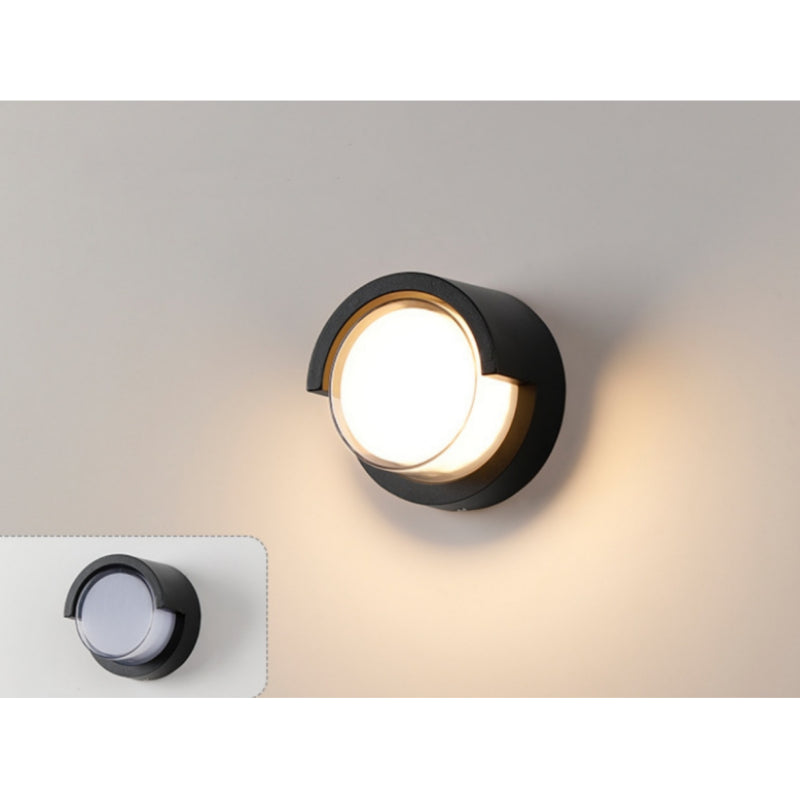 Round Halo Waterproof LED Wall Light – 18W | 3000K / 4000K / 6000K | Black Housing | Up & Down Outdoor Wall Sconce for Porch, Garden, Balcony & Indoor Decoration | Aluminum Housing | IP65 | 2-Pack