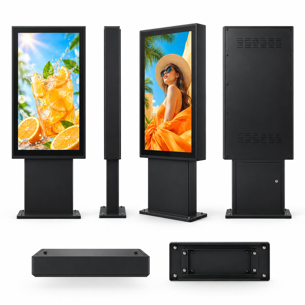 2500-Nit IP66 Outdoor High-Brightness LCD Digital Signage Display | Single Screen | 32–86 Inch | Optical Bonding | Wall-Mount or Floor-Standing | Optional Touchscreen