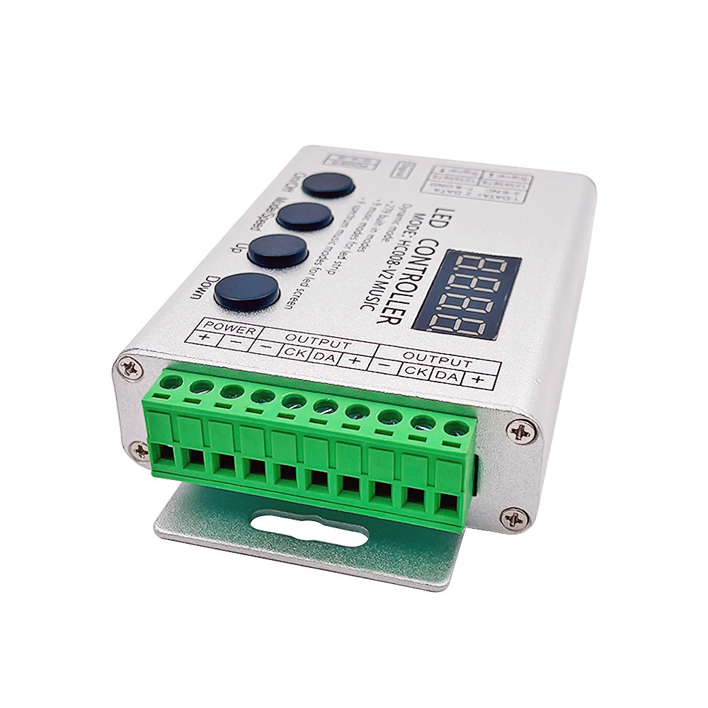 Pixel SPI LED Controller – DC5V-24V | Aluminum Housing RF Wireless Remote | Compatible with SK6812, WS2811, WS2812, UCS1903, TM1804 | For Addressable RGB/RGBW LED Strips