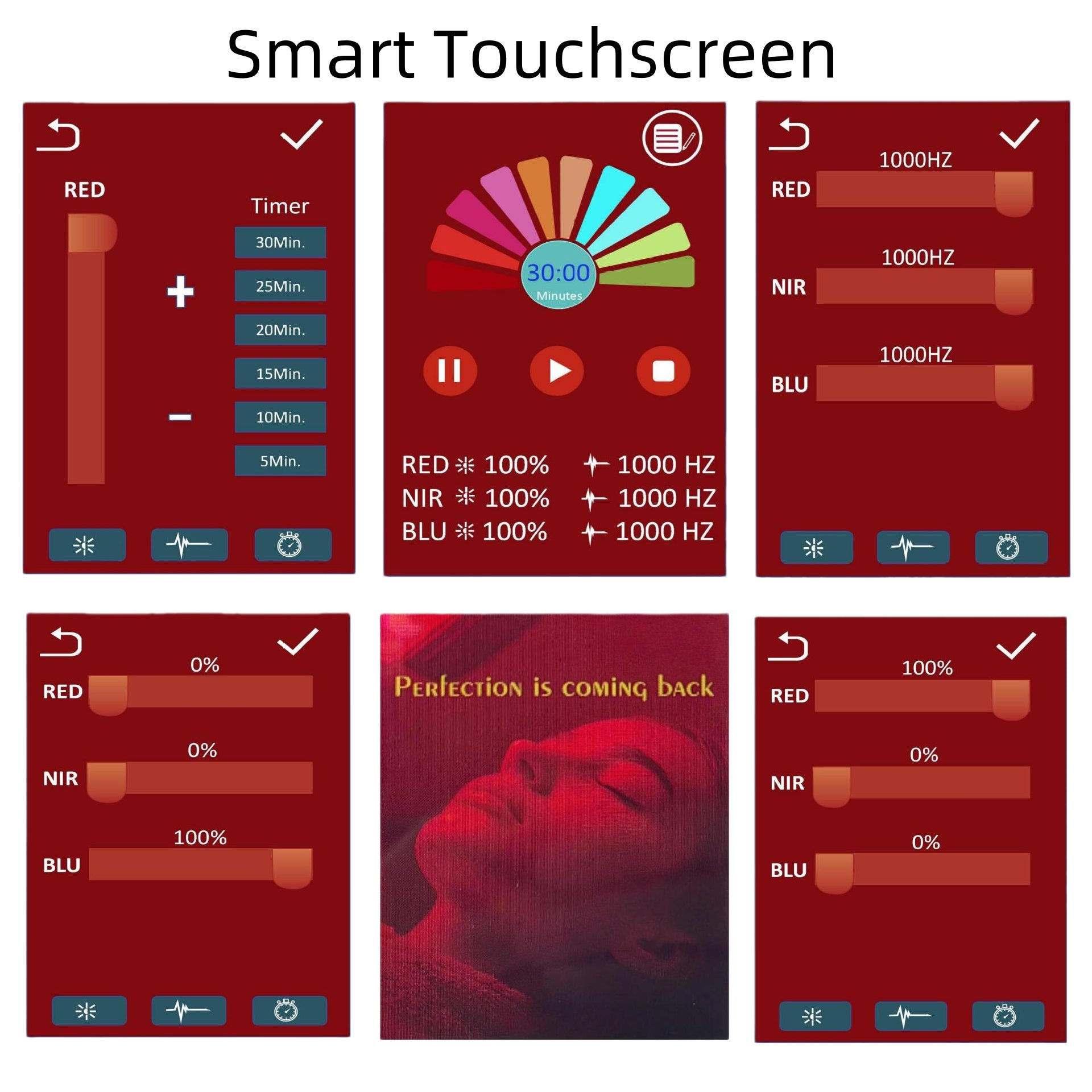 350W Touch Screen Desktop Infrared Therapy Lamp – Red 660nm & Green 530nm & IR (NIR) | 3-Channel Independent Control | Dimmable & Timer | AC100–240V | Desktop Stand / Hanging Mount | for Skin Beauty | Protective Goggles Included | US / EU / UK / AU Plug