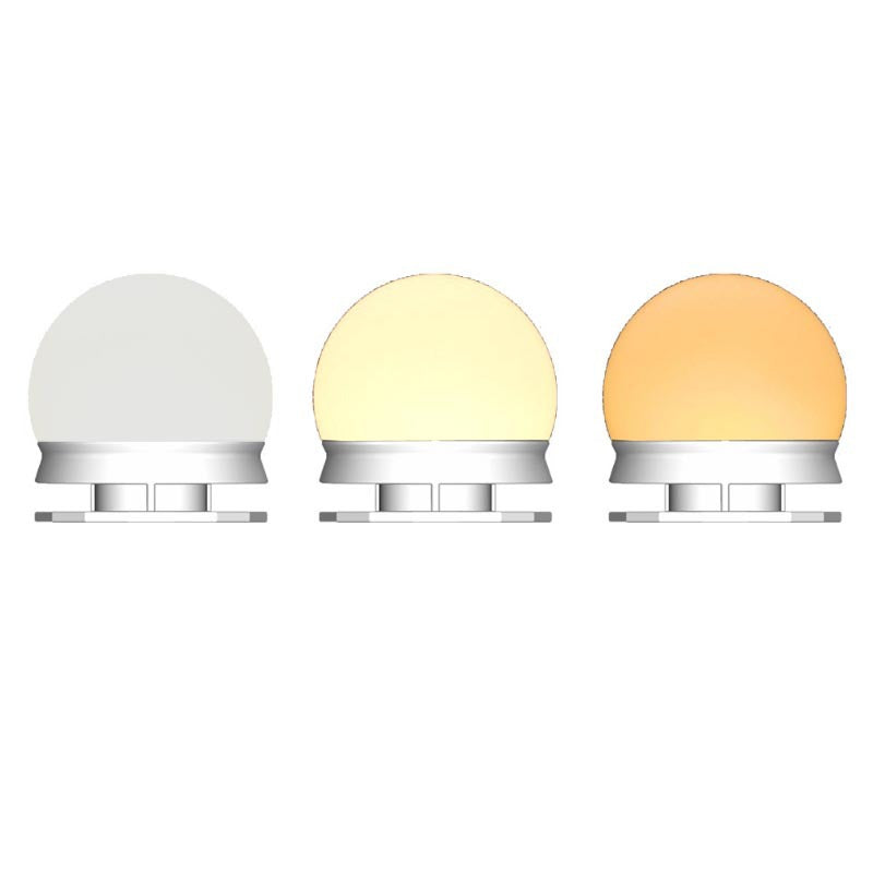 Kit d'éclairage LED pour miroir de courtoisie style Hollywood avec 10 ampoules réglables de 1,77 po à 3 couleurs, idéal pour le maquillage et la coiffeuse dans le dressing.