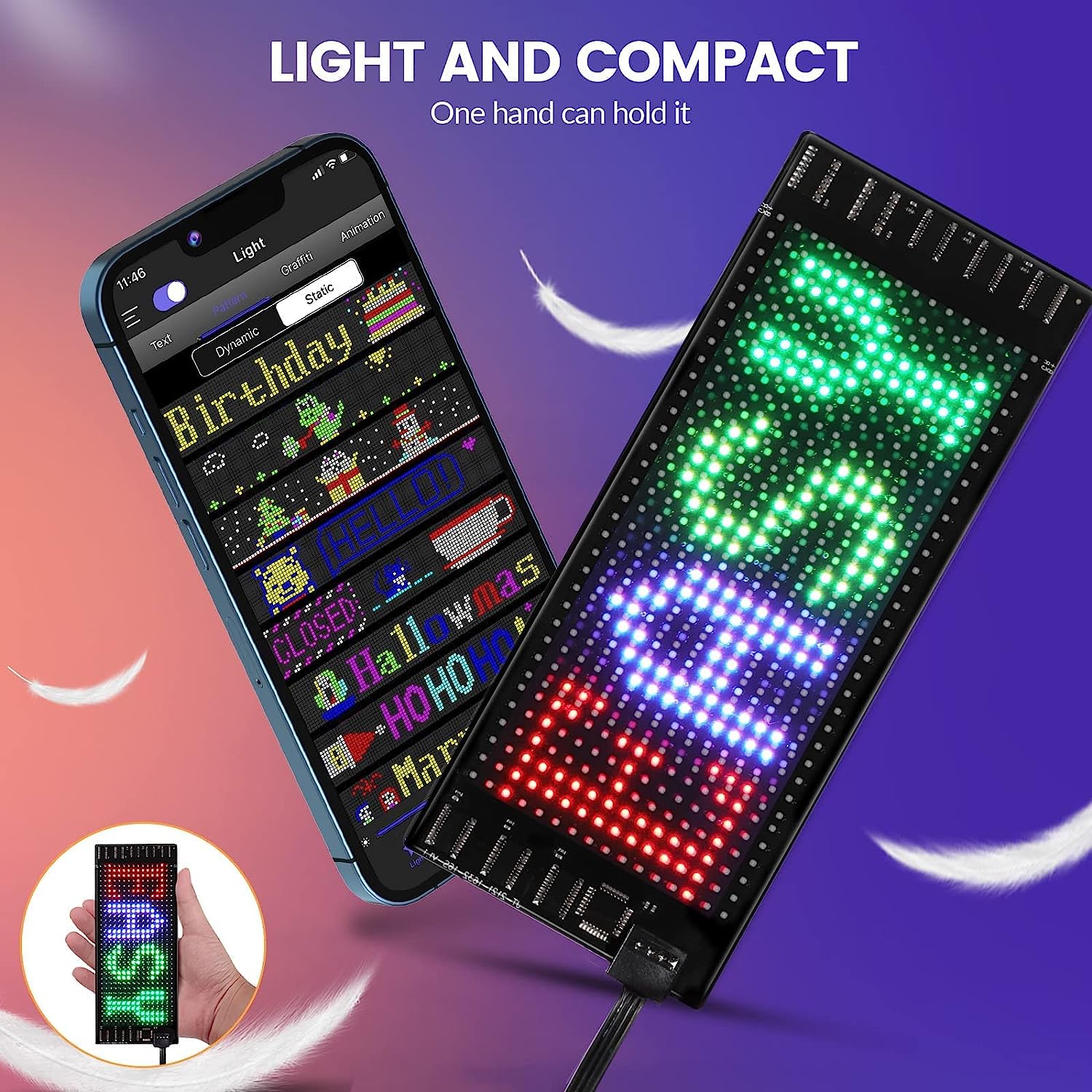 Modell 1632, flexibles USB-5-V-Auto-LED-Schild, Bluetooth-App-Steuerung, Bildschirmtextmuster-Animation, LED-Schildanzeige für Autofenster, Geschäft, Bar und Eingangsschild