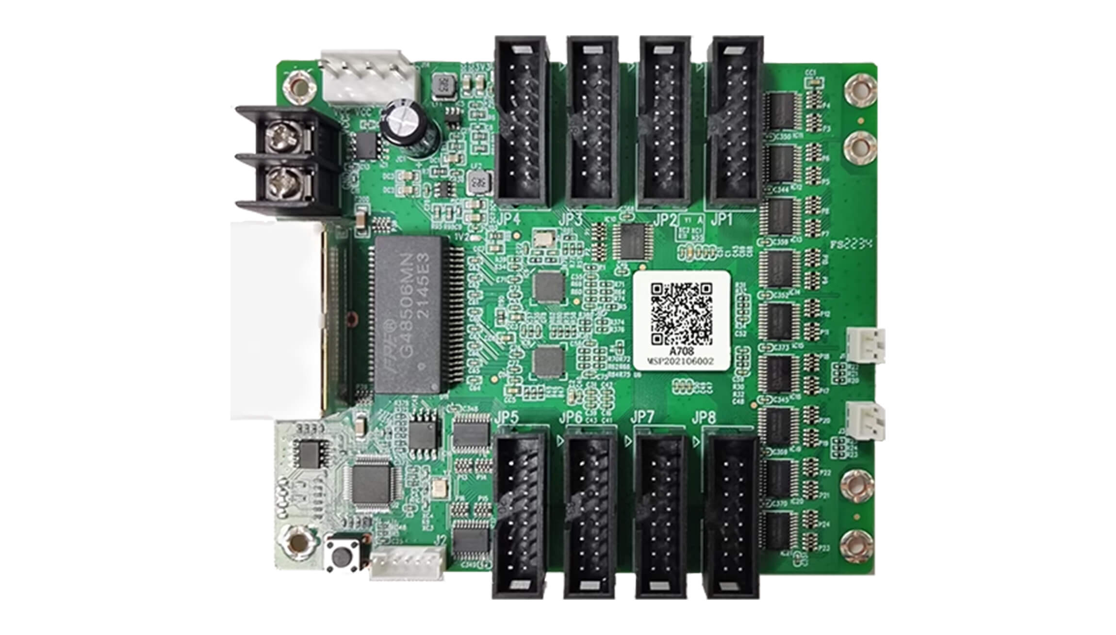 Mooncell A708-Empfangskarte – 512 × 256 Pixel | High-Refresh-LED-Display-Controllerkarte für Vollfarb-LED-Bildschirme