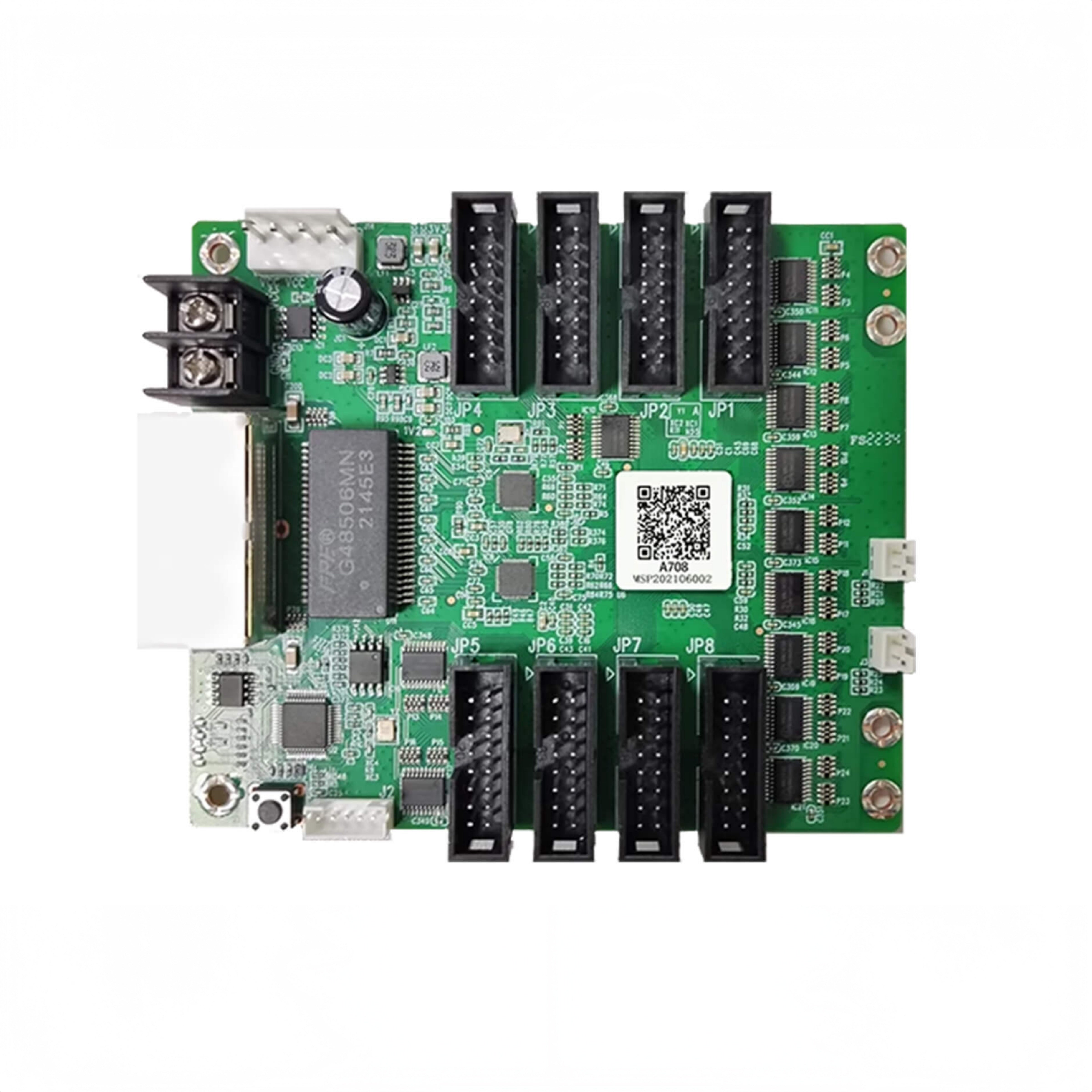 Mooncell A708-Empfangskarte – 512 × 256 Pixel | High-Refresh-LED-Display-Controllerkarte für Vollfarb-LED-Bildschirme